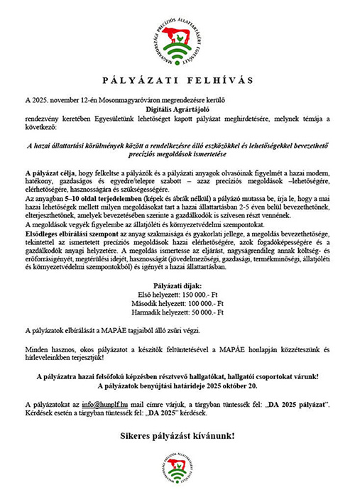 Pályzati felhívás egyetemistáknak